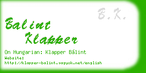 balint klapper business card
